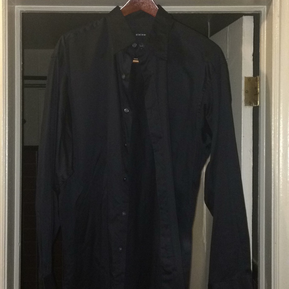 Slates Black Men’s Dress Shirt NWOT